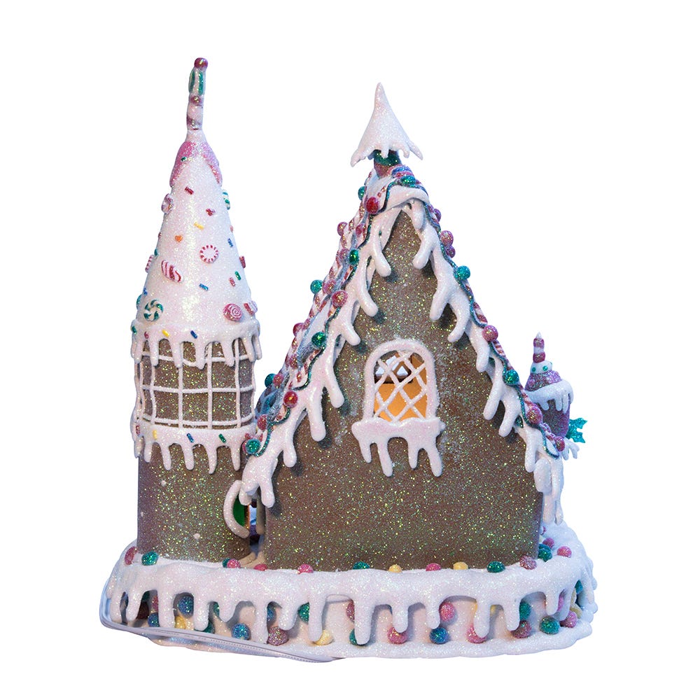 Kurt Adler 13-Inch Claydough Gingerbread Inn with C7 Bulb